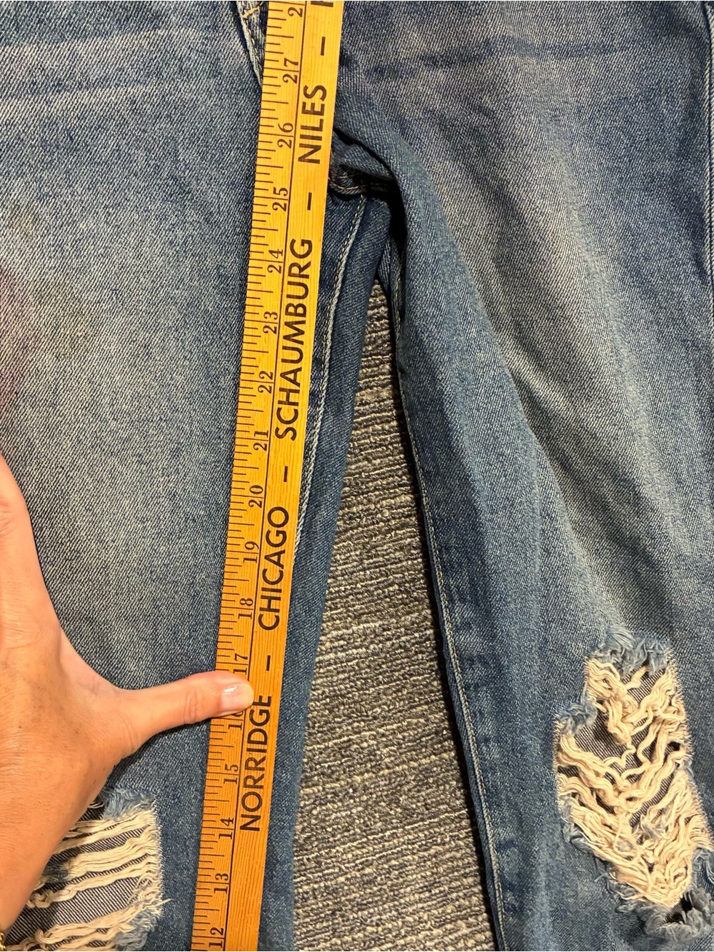 Free People Washed Light Blue Distressed Boyfriend Jeans - Picture 3 of 12